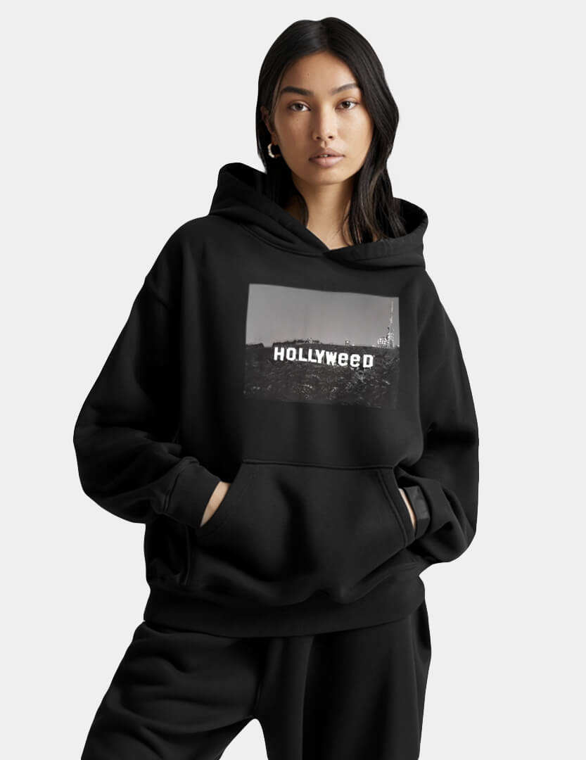 Hollyweed sign hoodie, LA streetwear apparel